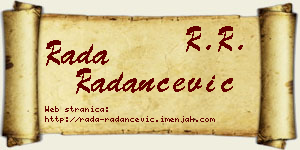 Rada Radančević vizit kartica
